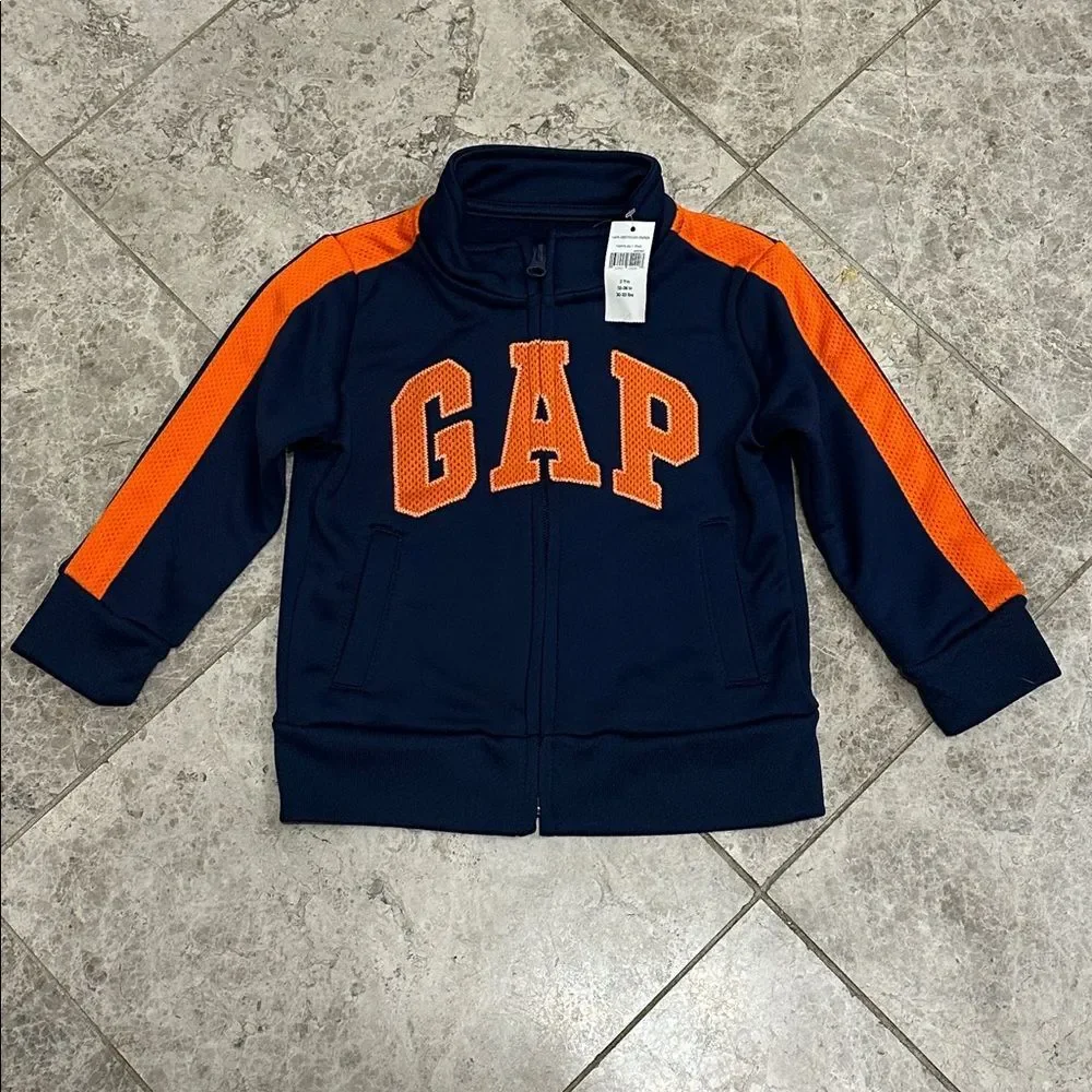 Gap Lightweight Zip Up Jacket NEW Size 2T Toddler Boy Blue Orange